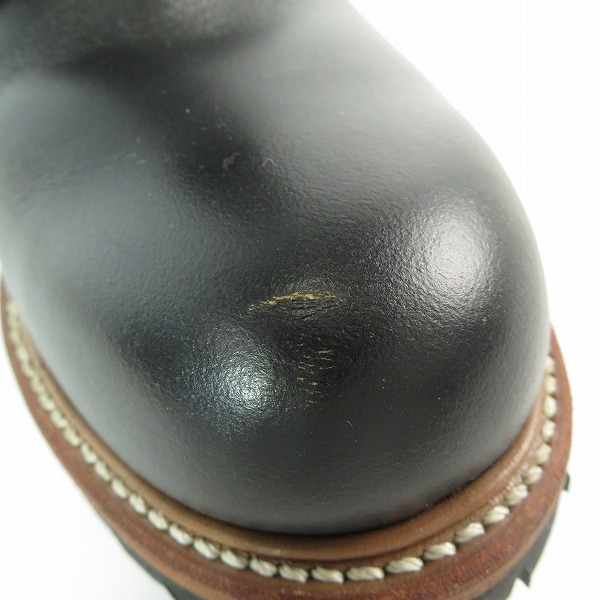 実際に弊社で買取させて頂いたRED WING/レッドウィング  9inch/インチ Logger Boots/ロガーブーツ レースアップ 茶芯 ブラック 9210/8.5Dの画像 7枚目