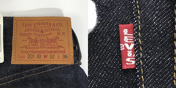 実際に弊社で買取させて頂いた【未使用】Levi’s/リーバイス 201XX 刻印555 バレンシア工場 BIGE ビッグE 1998年製 デニムパンツ ジーンズ W32 L36の画像 2枚目