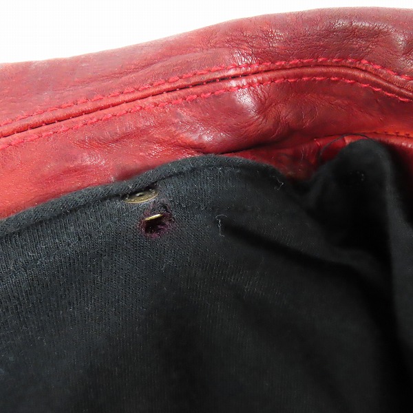 実際に弊社で買取させて頂いたBACKLASH/バックラッシュ イタリアンダブルショルダー 製品染め ダブルライダース 1254-02/Ｍの画像 7枚目