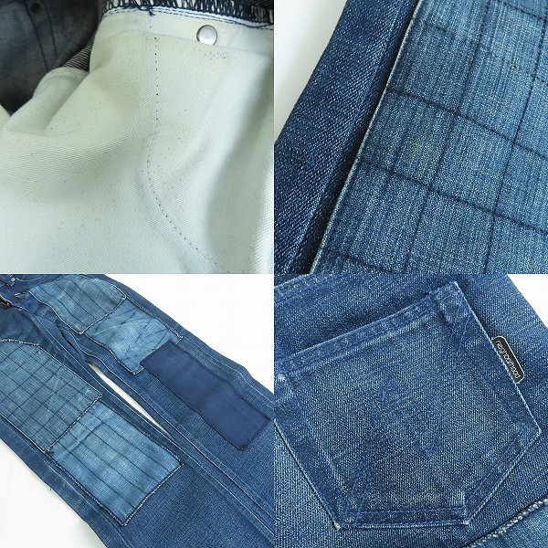 実際に弊社で買取させて頂いたNEIGHBORHOOD/ネイバーフッド 2002年 FRAGMENT NARROW パッチワーク サベージ デニムパンツ/DCNH-PT-W12/XSの画像 8枚目