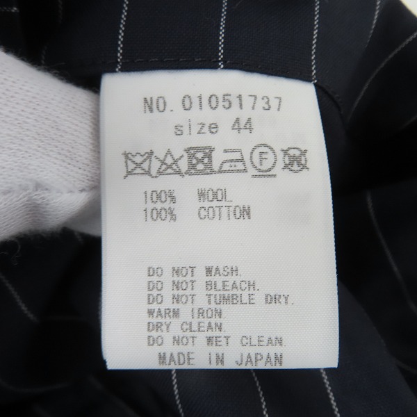 実際に弊社で買取させて頂いた【未使用】FACTOTUM/ファクトタム ストライプ ジャケット/パンツ セットアップ 46/44の画像 5枚目