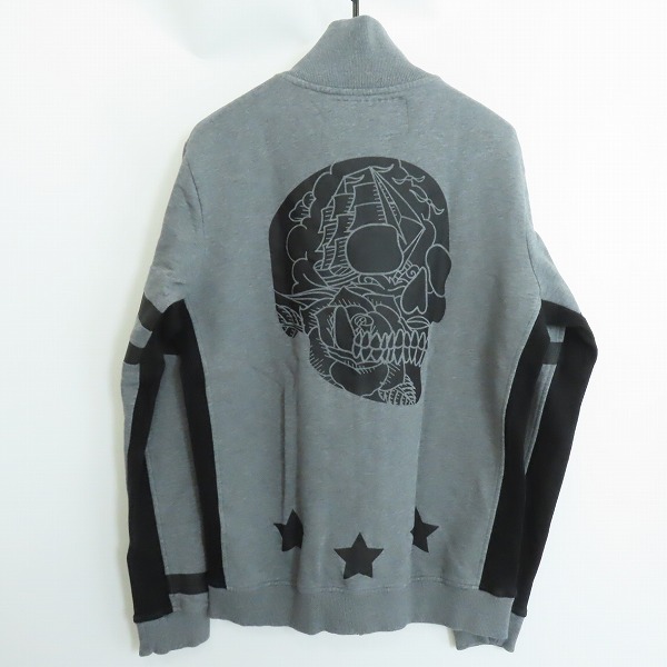 実際に弊社で買取させて頂いたHYDROGEN/ハイドロゲン スカル/スター プリントデザイン ブルゾン/ジップアップスウェット Lの画像 1枚目