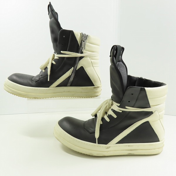 実際に弊社で買取させて頂いたRick Owens/リック オウエンス 23SS GEOBASKET/ジオバスケット/ジオバス ハイカット スニーカー RU01C4894LPO/42の画像 3枚目