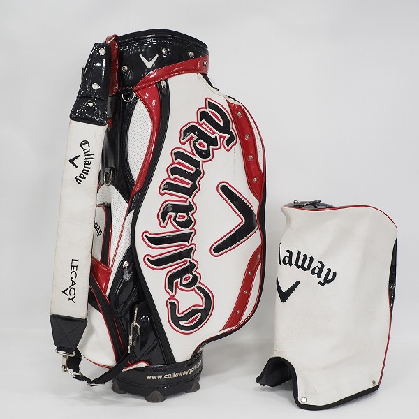 実際に弊社で買取させて頂いた【使用感有り】Callaway/キャロウェイ 5分割キャディバッグ ホワイトｘブラックｘレッド