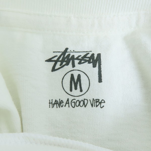 実際に弊社で買取させて頂いたSTUSSY/ステューシー ロゴプリントTシャツ 半袖カットソー ホワイト Mの画像 2枚目