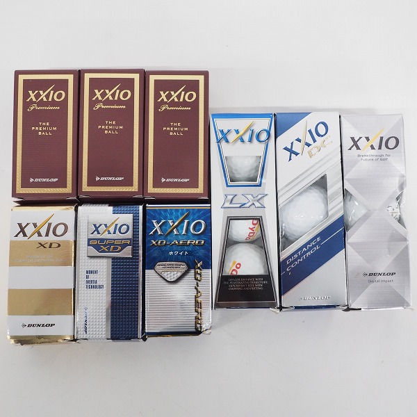 実際に弊社で買取させて頂いた【未使用/オウンネーム含】DUNLOP/ダンロップ XXIO/ゼクシオ  PREMIUM・SUPER XD・DC他 ゴルフボール  計21個
