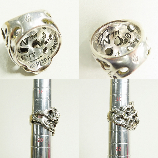 実際に弊社で買取させて頂いた【ギャラ付】TRAVIS WALKER/トラヴィスワーカー フレイミング オリジナル スカル リング/18-20.5号の画像 6枚目