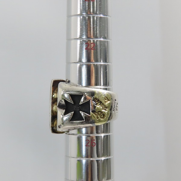 実際に弊社で買取させて頂いたBWL/Bill Wall Leather/ビルウォールレザー ダラー リング w/ゴールドサダー 24-26号の画像 8枚目