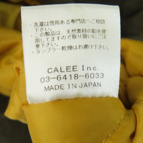 実際に弊社で買取させて頂いたCALEE/キャリー 裏地キルティング ウール ジップアップジャケット Mの画像 5枚目