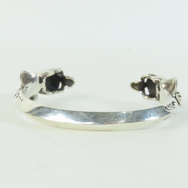 実際に弊社で買取させて頂いたCRAZY PIG/クレイジーピッグ 2スカル バングル ブレスレット/スモールの画像 1枚目