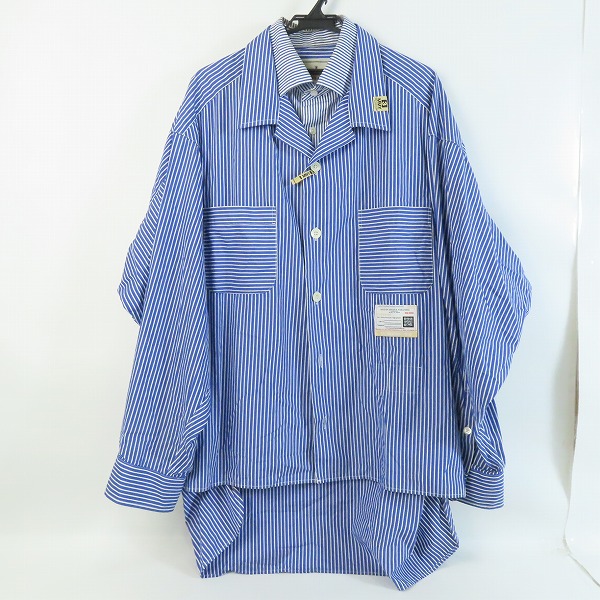 実際に弊社で買取させて頂いたMaison MIHARA YASUHIRO/ミハラヤスヒロ 22SS ダブル レイヤード ストライプ シャツ/ドッキング ジャケット A08SH078/46