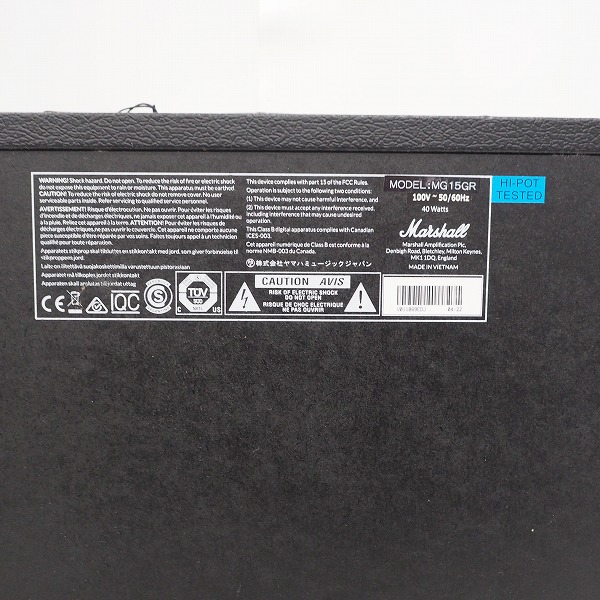 実際に弊社で買取させて頂いたMarahall/マーシャル MG15GR GOLD ギター用 コンボアンプ【動作確認済】の画像 6枚目