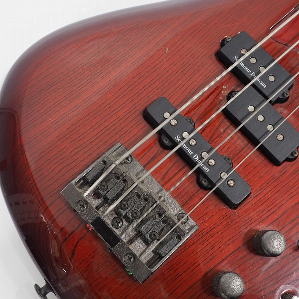 実際に弊社で買取させて頂いた★難有り】Aria Pro II/アリアプロ2 AVB-950 ダンカン製PU搭載 イコライザー切替スイッチ付 4弦エレキベース ケース付の画像 5枚目