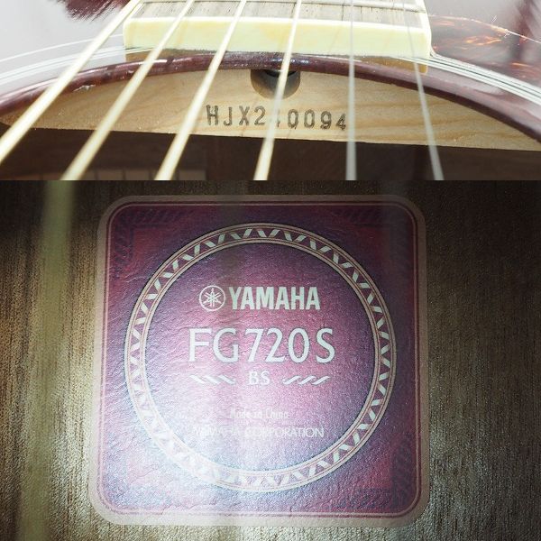 実際に弊社で買取させて頂いた★YAMAHA/ヤマハ FG720S BS アコースティックギター/アコギ ソフトケース付の画像 4枚目