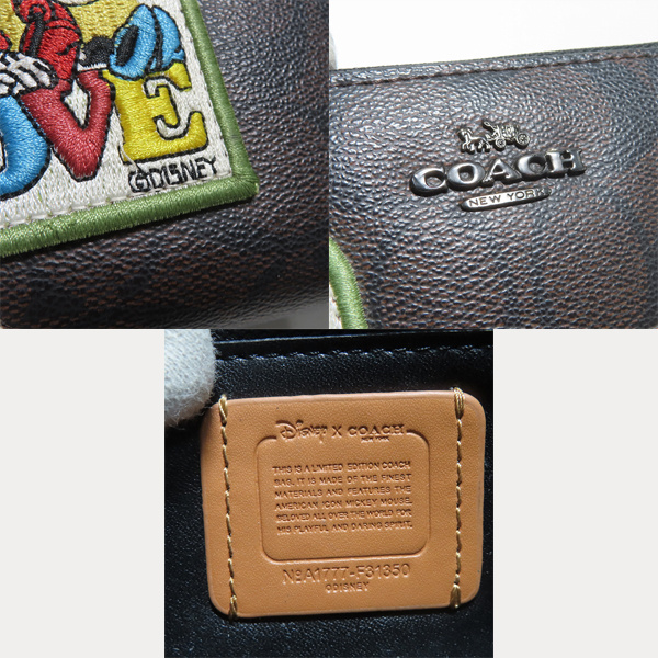 実際に弊社で買取させて頂いたCOACH×Disney/コーチ×ディズニー 長財布 シグネチャー柄 ワッペン刺繍 F31350の画像 5枚目