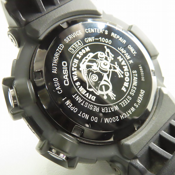 実際に弊社で買取させて頂いたG-SHOCK/Gショック FROGMAN/フロッグマン Master of G/マスターオブG ソーラー電波時計 GWF-1000-1JFの画像 3枚目