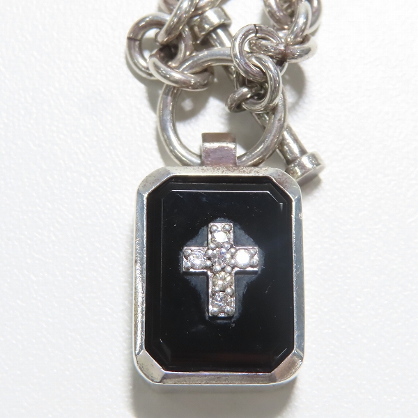 実際に弊社で買取させて頂いたJustin Davis/ジャスティンデイビス ONYX SQUARE STONE NECKLACE エミネム ネックレス SNJ115の画像 1枚目