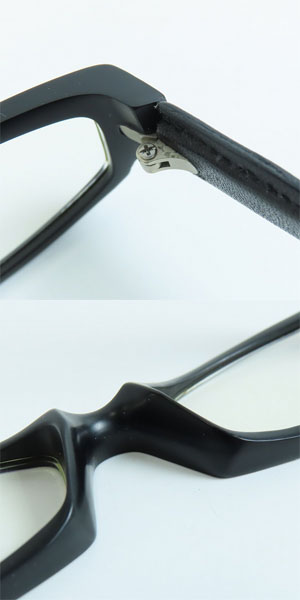 実際に弊社で買取させて頂いたless than human/レスザンヒューマン アイウエア/メガネフレーム テンプル 革ケース付の画像 4枚目
