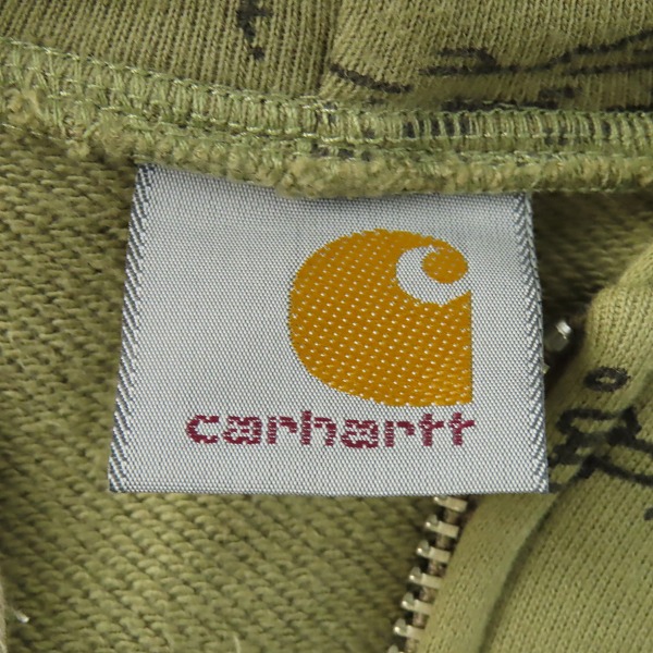 実際に弊社で買取させて頂いたCarhartt/カーハート 総柄 リブ ジップアップ パーカー/ジャケット/Mの画像 2枚目