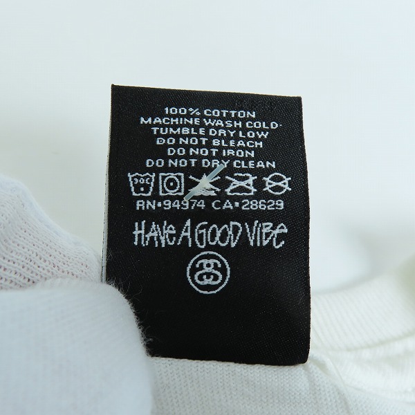 実際に弊社で買取させて頂いた【未使用】STUSSY/ステューシー 両面プリントTシャツ 半袖カットソー ホワイト Mの画像 3枚目
