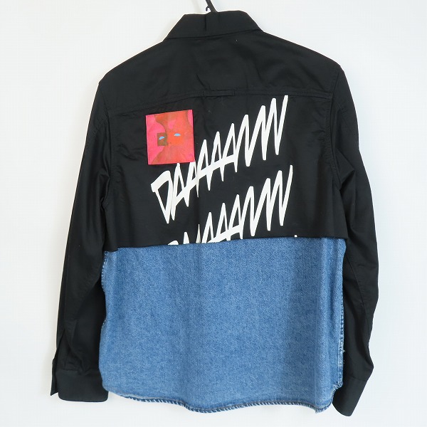 実際に弊社で買取させて頂いたDIESEL/ディーゼル フェイクレイヤード 異素材MIX シャツジャケット Sの画像 1枚目