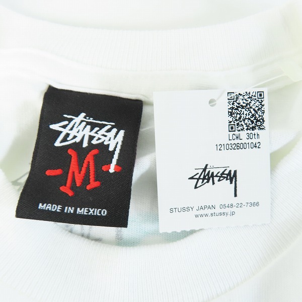 実際に弊社で買取させて頂いたSTUSSY/ステューシー ストックロゴ ワールドツアー 30周年/30th プリントデザイン 半袖Tシャツ M の画像 2枚目