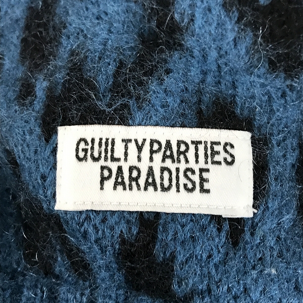 実際に弊社で買取させて頂いたWACKO MARIA/ワコマリア GUILTY PARTIES レオパード/ヒョウ柄 モヘア/ナイロン/ウール カーディガン ブルー系/Mの画像 3枚目