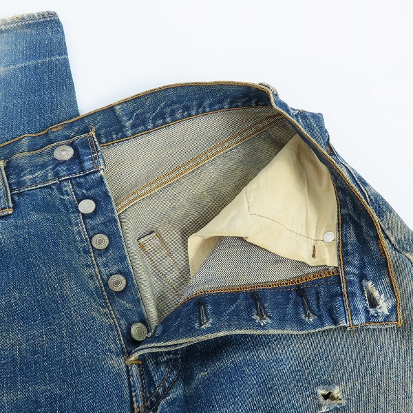 実際に弊社で買取させて頂いたLevis/リーバイス 501 ヴィンテージ 66前期 刻印6 スモールe ボタンフライ デニムパンツの画像 3枚目