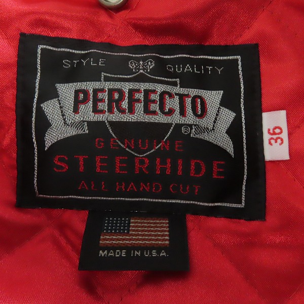 実際に弊社で買取させて頂いたschott/ショット 100周年記念限定 100th YEAR ONESTAR RIDERS/ワンスター ダブルライダース  STEERHIDE 7371/36の画像 2枚目