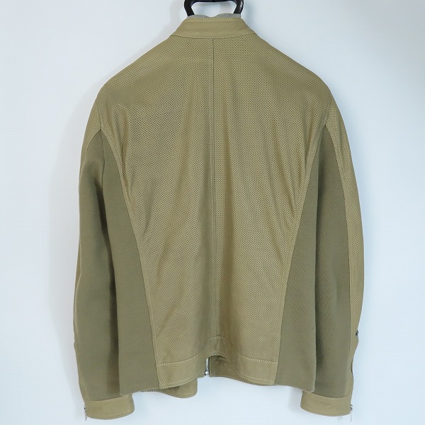 実際に弊社で買取させて頂いたDIESEL/ディーゼル シープスキン パンチングレザー ジップアップジャケット Sの画像 1枚目