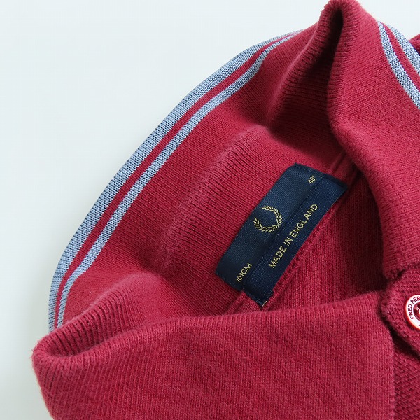 実際に弊社で買取させて頂いたFRED PERRY/フレッドペリー 半袖ポロシャツ レッド/40の画像 6枚目