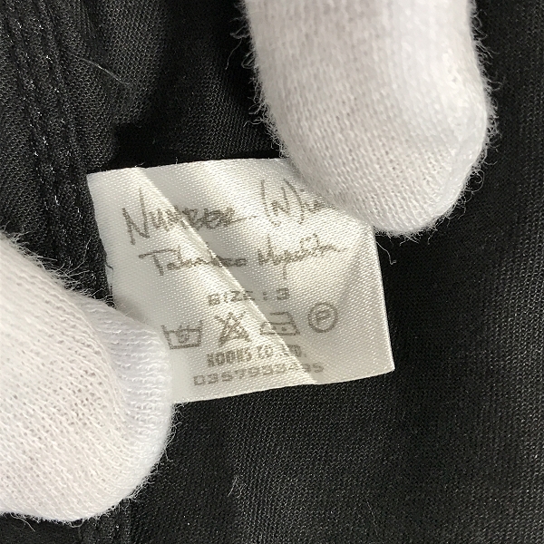実際に弊社で買取させて頂いたNUMBER (N)INE/ナンバーナイン 黒タグ ハート涙 ベロアテープ シャツ/3の画像 3枚目