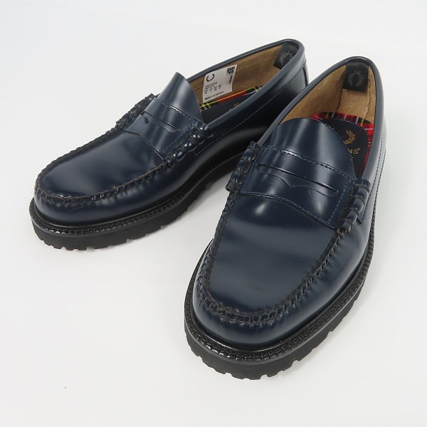 実際に弊社で買取させて頂いたFRED PERRY×G.H.BASS/フレッドペリー×ジーエイチバス weejuns/ウィージャンズ レザー コインローファー SB8070/UK6