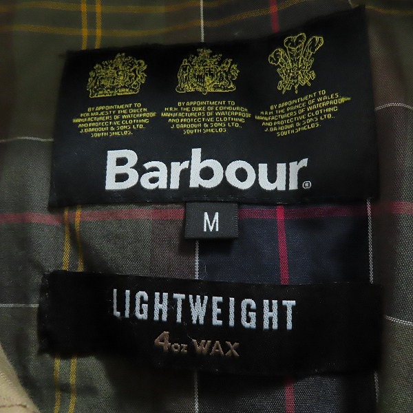 実際に弊社で買取させて頂いたBarbour/バブアー LIGHTWEIGHT/ライトウェイト HARRIER オイルドジャケット/コート MWX1352OL91/Mの画像 2枚目
