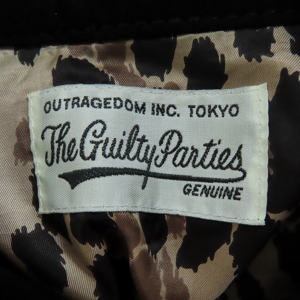 実際に弊社で買取させて頂いた【JPタグ】WACKO MARIA/ワコマリア GUILTY PARTIES FUCK 牛革 スエードレザー 裏レオパード ジャケット ブラック Mの画像 2枚目
