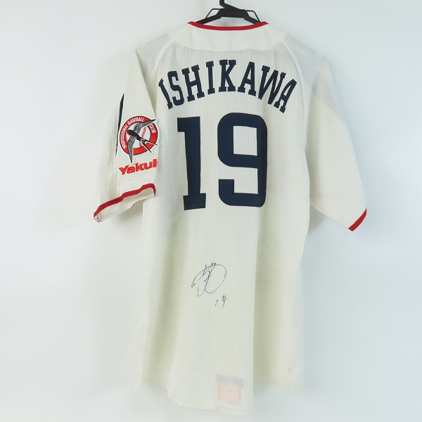 実際に弊社で買取させて頂いたデサント×ビームス 東京ヤクルトスワローズ ホーム レプリカユニフォーム ＃19 石川雅規 DYS-0601/Fの画像 1枚目