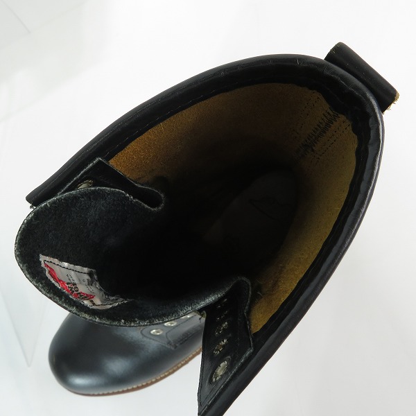 実際に弊社で買取させて頂いたRED WING/レッドウィング  9inch/インチ Logger Boots/ロガーブーツ レースアップ 茶芯 ブラック 9210/8.5Dの画像 4枚目