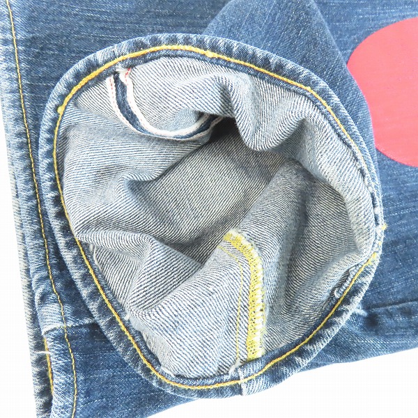 実際に弊社で買取させて頂いたEVISU/エヴィス メニーポケット カラフル ペイント デニムパンツ/36の画像 9枚目