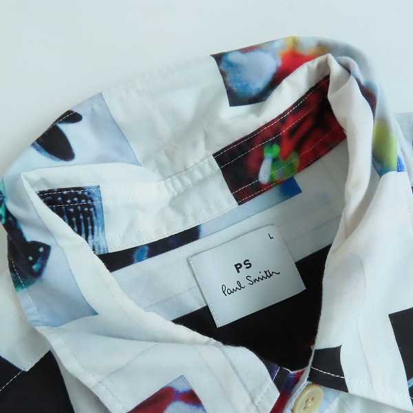 実際に弊社で買取させて頂いたPS Paul Smith/ポールスミス 総柄 シャツ PY-CR-77658 MK.122308/Lの画像 4枚目
