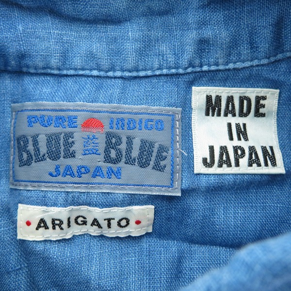 実際に弊社で買取させて頂いたBLUE BLUE/ブルーブルー 絞り染シャツ ブルー/2の画像 2枚目