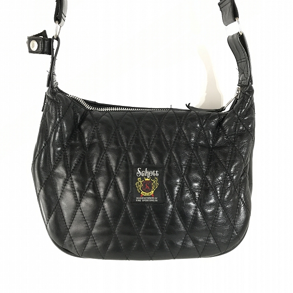 実際に弊社で買取させて頂いたSCHOTT/ショット レザー キルティング ショルダーバッグ