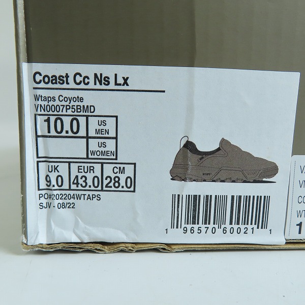 実際に弊社で買取させて頂いたVANS×WTAPS/バンズ×ダブルタップス Vault Coast Cc Ns Lx ボルト スニーカー 222BWVND-FWM03S/28.0の画像 8枚目