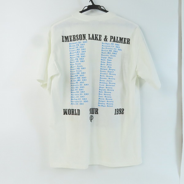 実際に弊社で買取させて頂いたEMERSON,LAKE & PALMER/エマーソン・レイク・アンド・パーマー 1992 ツアーTシャツ バンドTシャツ ヴィンテージ Lの画像 1枚目