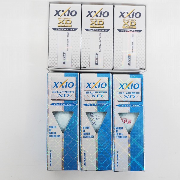 実際に弊社で買取させて頂いた【未使用/オウンネーム】DUNLOP/ダンロップ XXIO/ゼクシオ SUPER XD/ SUPER XD PLUS ゴルフボール 計15個
