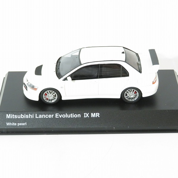 実際に弊社で買取させて頂いた京商 1/43 三菱 ランサー エボリューション IX MR ホワイトパール/ミニカーの画像 1枚目