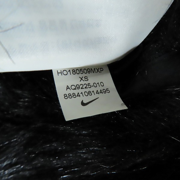 実際に弊社で買取させて頂いたNIKE×AMBUSH/ナイキ×アンブッシュ 18AW リバーシブルフェイクファーコートジャケット AQ9225-010/XSの画像 7枚目