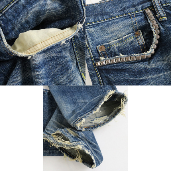 実際に弊社で買取させて頂いたHYSTERIC GLAMOUR/ヒステリックグラマー オゾンタグ スタッズデニム 4AP-2672/30の画像 7枚目