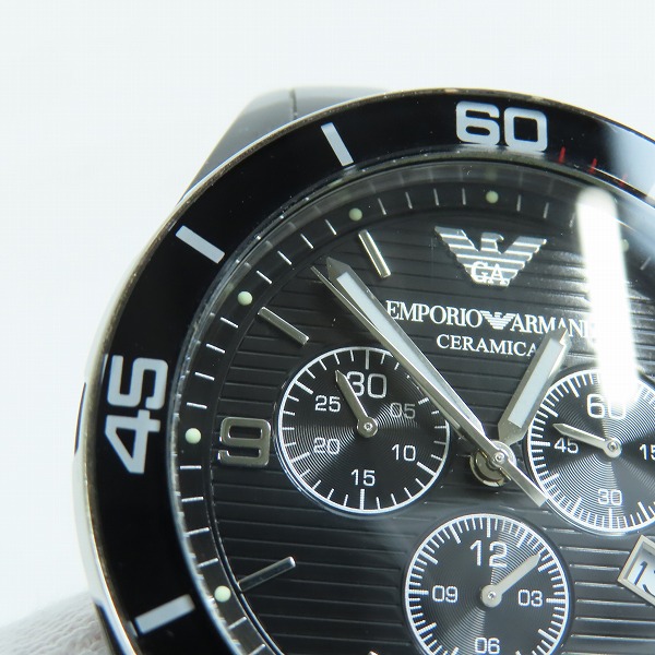 実際に弊社で買取させて頂いたEmporio Armani/エンポリオアルマーニ クォーツ クロノグラフ 腕時計 CERAMICA AR-1421【動作未確認】の画像 5枚目