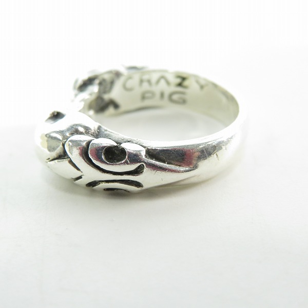 実際に弊社で買取させて頂いたCRAZY PIG/クレイジーピッグ 2スカル チューダー リング 17.5号の画像 2枚目