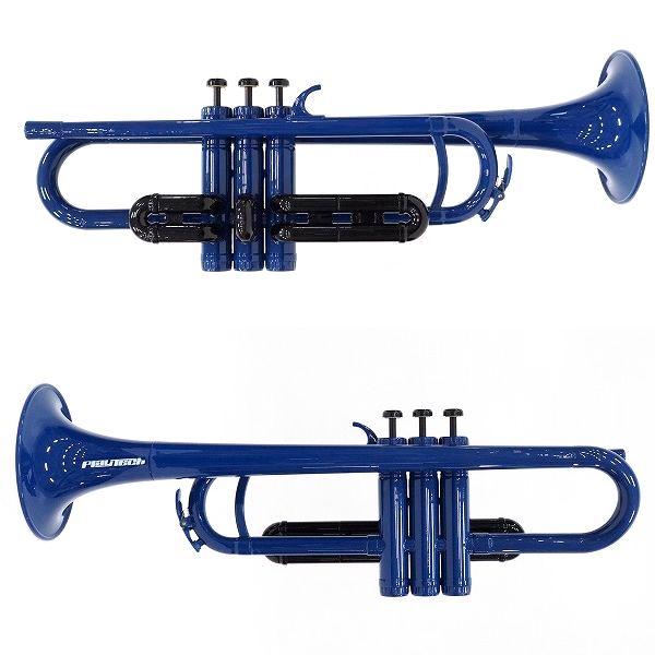 実際に弊社で買取させて頂いたPLAYTECH/プレイテック PTTR-050BL プラスチックトランペット ブルー  セミハードケース付の画像 1枚目